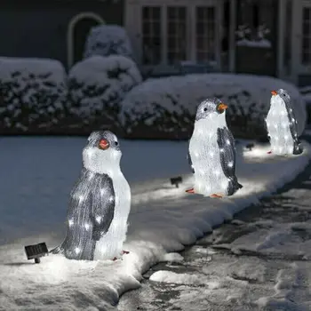 2022 Vianočné Záhradné Dekorácie Svetla Penguin Akryl 50 LED Lampa Vklad Vianoce Dekor 2023 silvester Party Dvore Dekor Nové