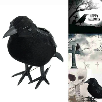 Dom Dekor Ručné Model Cosplay Rekvizity Realisticky Black Bird Umelé Vrany Pernatej Raven Halloween Ornament