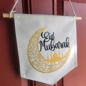 eid mubarak banner Moslimských Islamskej Ramadánu Kareem Eid Al-Fitr Iftar suhoor domov nástenné Závesné dekorácie darček Predné Dvere Prihlásiť