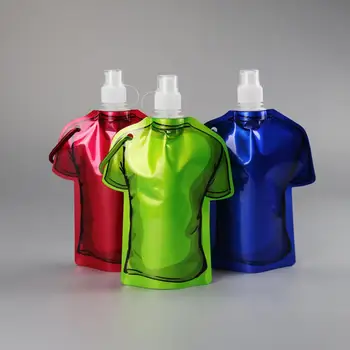 Skladacie Vody Taška Fľaša 500 ml Bpa T-shirt Tvarované Puzdro pre pešiu Turistiku, Camping Cestovanie
