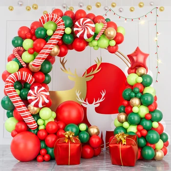 Vianočné Candy Cane Balón Garland Arch Auta Veselé Vianočné Dekorácie Pre Domov 2023 Navidad Vianoce A Šťastný Nový Rok Balóny